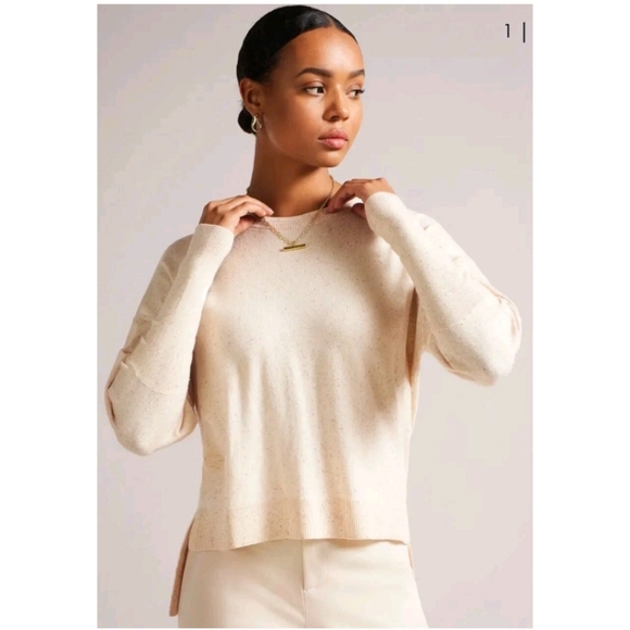 TED BAKER Krystna Easy Fit Balloon Sleeve Knit Top Sweater Size 2/ Size 6